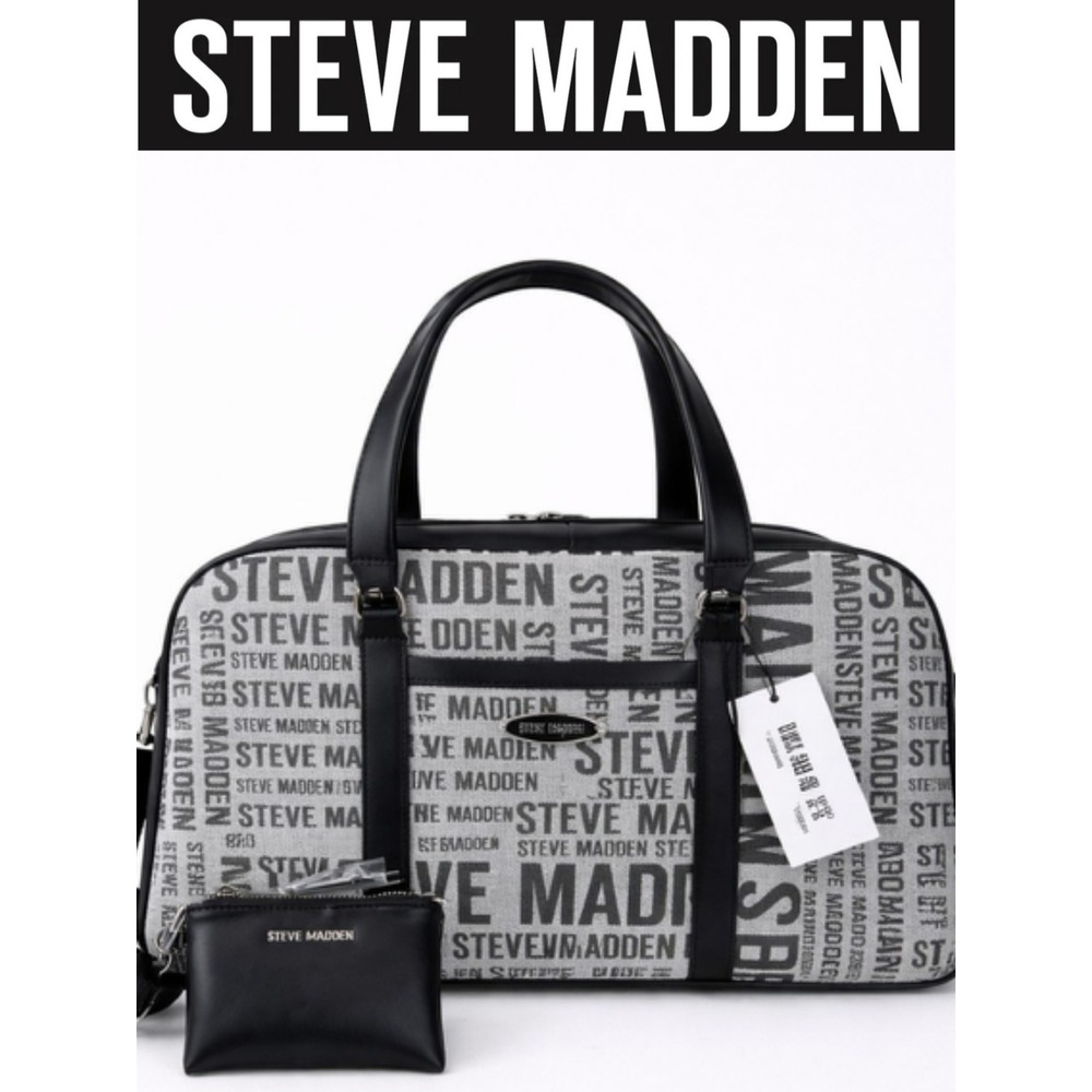 Steve Madden BAramina Logo Weekender Bag- Black